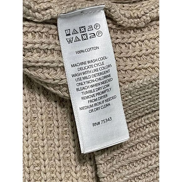 Cupcakes & Cashmere Turtleneck Ribbed Sweater Knit Pullover Tan XS Extra Small - Picture 7 of 11